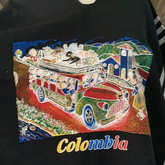 Columbia Poncho with nice print of bus - Picture 3 of 10